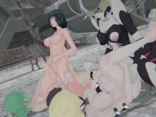 Futanari orgy - Dos, Tatsumaki, Fubuki, Mosquito girl - One punch man
