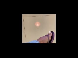 Goddess Kiffa - Sexy Exibicionism dangling with purple havaianas flip flops in the waiting room