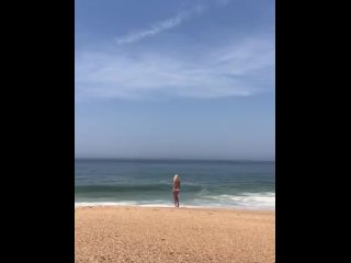 Naked tits near the ocean