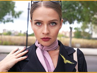 Horny Flight Attendant seduced me - I fucked her and Cum on Face 4K - KateKravets