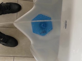 Pissing in public urinal at work 2