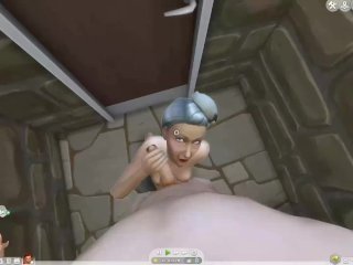 Crumplebottom Lets Play #1 - Legendary Agnes Gets Seduced - Sucking Dick in Public Toilet - SIMS 4