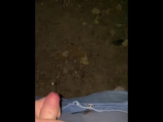 Deep in the Forest wanking my hard cock with big cumshot 