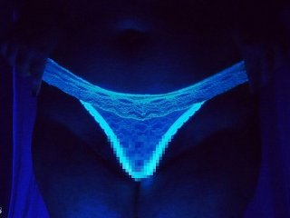 Blacklight Lace Thong Tease & Cum