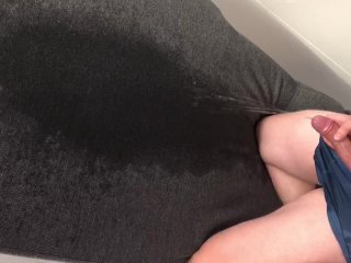 Desperate piss on stepmoms couch HUGE MESS (wetting,moaning)