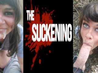 THE SUCKENING - Zombie Girl Sucks A Cock POV - Risky Public Outdoor Blowjob Ends w Oral Creampie
