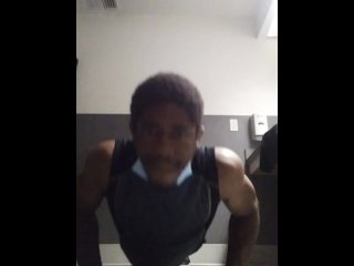 At work hiding working out getting in a lil pump see how many Push-ups I can do .I got fuck vids