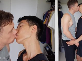 Aussie interracial couple making passionate love - Kissing & Frotting