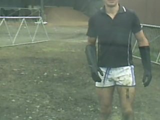 Dashcam piss, dirty hunk in shorts and rubber gloves/boots