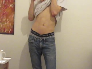 college boy strips for you and shows off cock