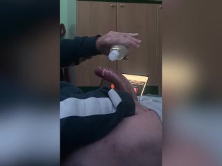 Horny Man masturbating and edging with lube (1st video)