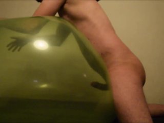 Fucking green 36 Balloon and cum in it