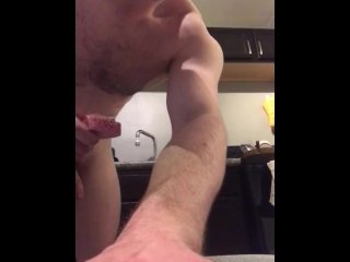 Sexy man wiggles ass while doing dishes )