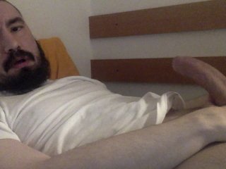 Playing with my big dick during lunch break