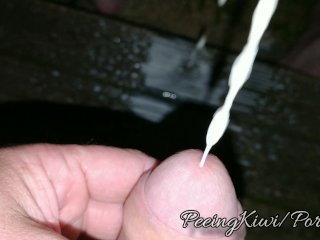 Hubby literally milking his cock
