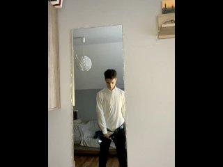 Sexy teenager masturbates in a suit ONLYFANS