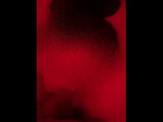 Young Horny couple make quick love in red room