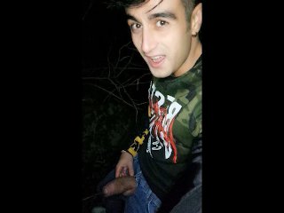 Piss with hard cock outdoor