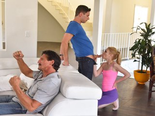 Family Strokes - Foxy Blonde Stepmom Seduces And Fucks Her Stepson In Front Of Her Husband