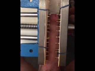 CBT  Crushing my flaccid dick in a dangerous vice