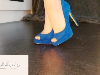 Sexy feet in high heels with Sexy voice