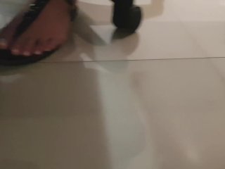 Flip Flops Feet under Table