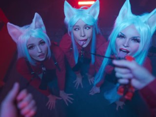 Three cosplay girls were fucked hard by a huge dick AliceBong