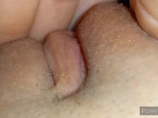 Rubbing my shaved pussy while my husband is away