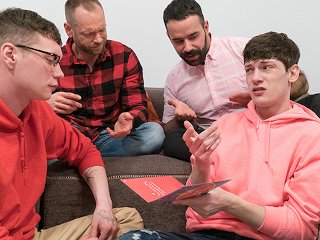 Twink Trade - Nerdy Twink And His Straight Friend Get Fucked By Ther Step Dads For Valentine's Day