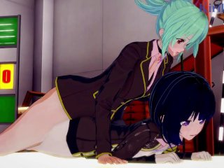 Suzu Kanade and Matsuri Kazamaki have deep futanari sex in a warehouse. - Ayakashi Triangle Hentai