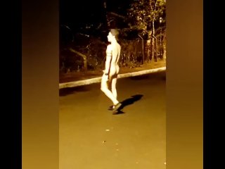 exhibitionism in the street with naked masturbation
