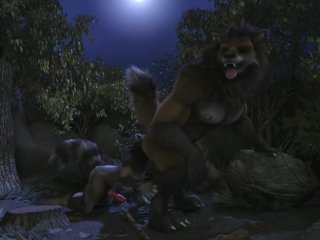 Raccoon get hump by werefox in forest HD by h0rs3