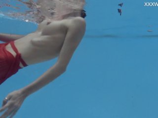 Tiny skinny pornstar Hermione Ganger in the pool