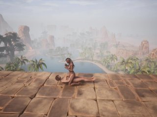 Video Game sex Conan Sexiles Repaired a huge bridge between the worlds and had sex on it