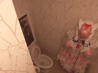 Chibi Moon Clear PVC Maid Locked Eva Helmet Kigurumi Cleans the Bathroom (Fixed)