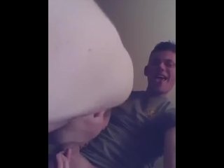 Faggot gagging on my cock