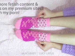Putting On Pink Mermaid Socks Tease