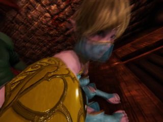 Zelda encouraging Femboy Link to take Monster Cock in his Ass  3D Hentai Animation