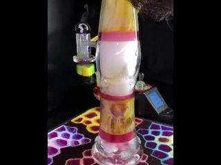 Smoking through a glass butt plug