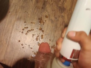 Busting a huge load with magic wand