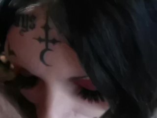 Tattooed goth ts bunny blowjob (more on of)