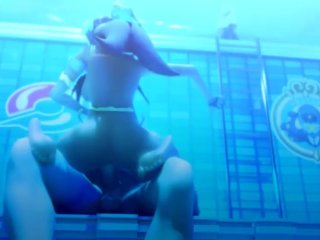 Trainer Nessa joins you for a Passionate Sex session in the Pool Pokemon