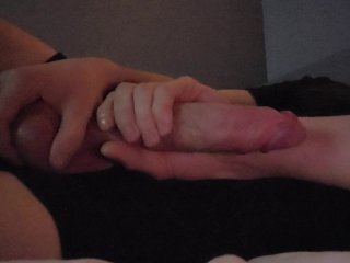 Soft to hard and stroking big cock