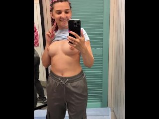 Flashing my tits in shopping mall