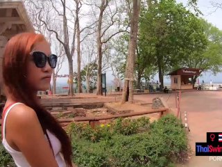 Asian amateur girlfriend sucks and fucks on camera after sight seeing