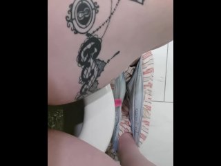 Sexy Slut Pissing into Toilet