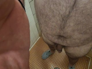 Peeing in public shower