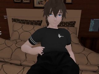 British guy strokes and cums in VRChat (ERP)