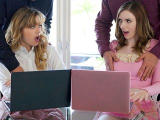 DaughterSwap - Naughty Teens River Lynn and Celestina Blooms Disciplined By Stepdads For Bad Grades