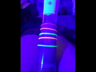 pumping dick under blue light w glow cockrings #5